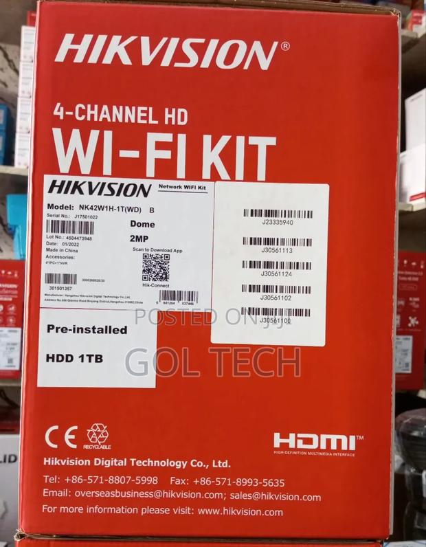 Hikvision Wi-Fi Kit 4-Channel Hd With 1tb HDD Dome Automatic · Photo 2