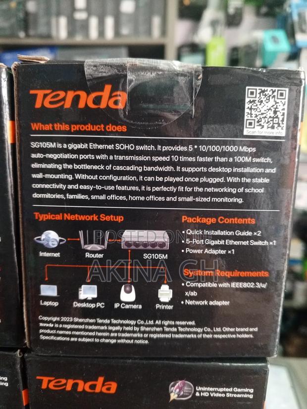 Tenda 5 Port Gigabit Ethernet Switch Sg105m · Photo 2