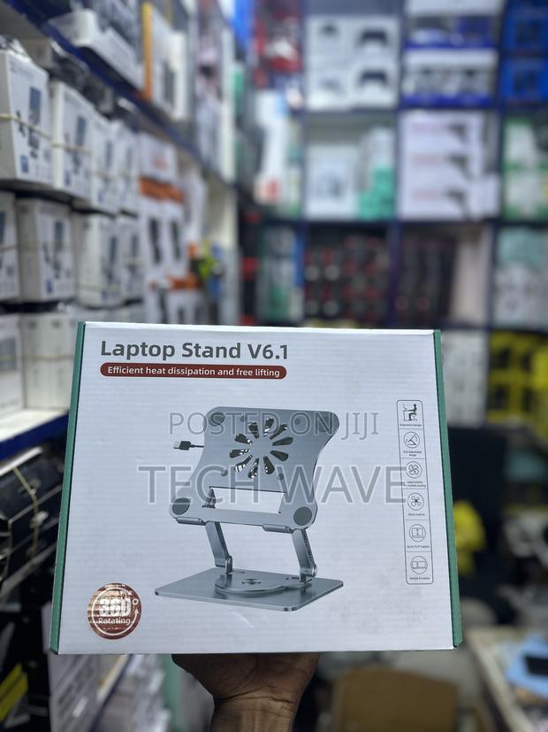 Metallic Laptop Stand With Cooling Fun · Photo 1