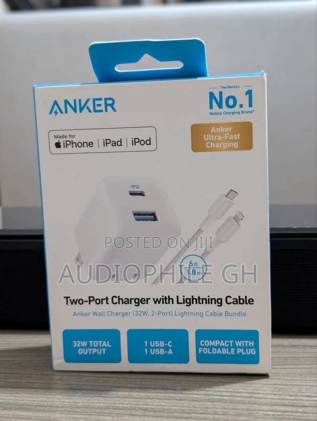 Anker 2-port 32w Wall Charger With Lightning To Usb-c Cable · Photo 1