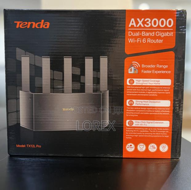 Tenda Dual Band Wifi 6 Ax3000 Router Tx12l Pro · Photo 1