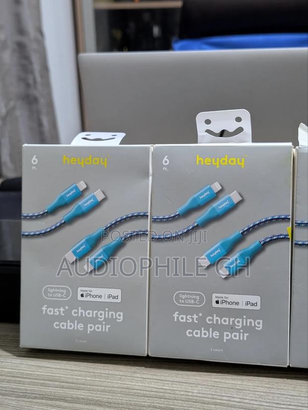 Heyday 6' Lightning to Usb-C Braided Cable 2pk - Ocean Teal · Photo 4