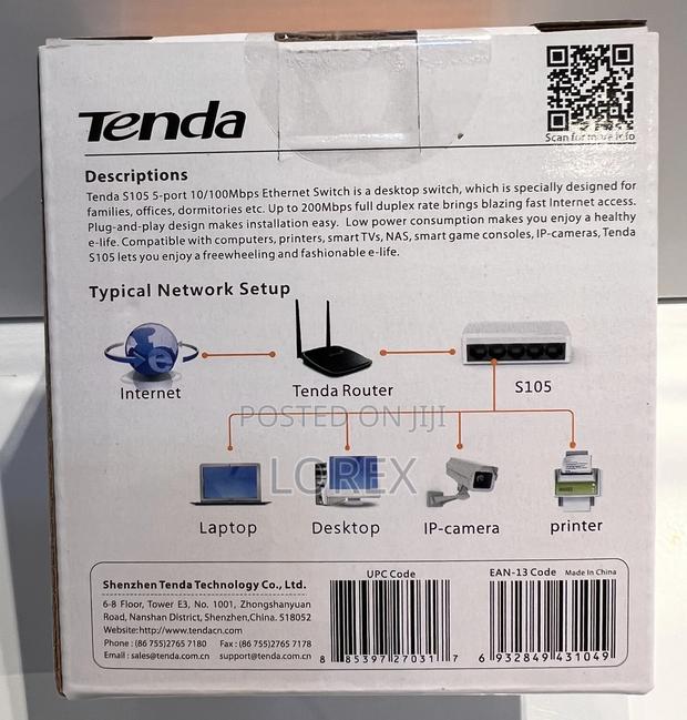 Tenda 5 Port Desktop Switch 10/100mbps S105 · Photo 2