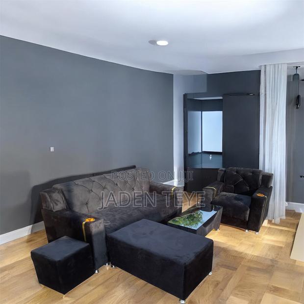Black Fabric Sofa (Free Delivery) · Photo 2