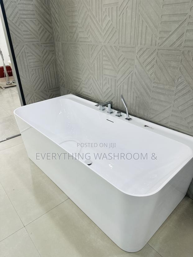 White Bathtub_ceramic Bathtub_straight Bath With Accessories · Photo 7
