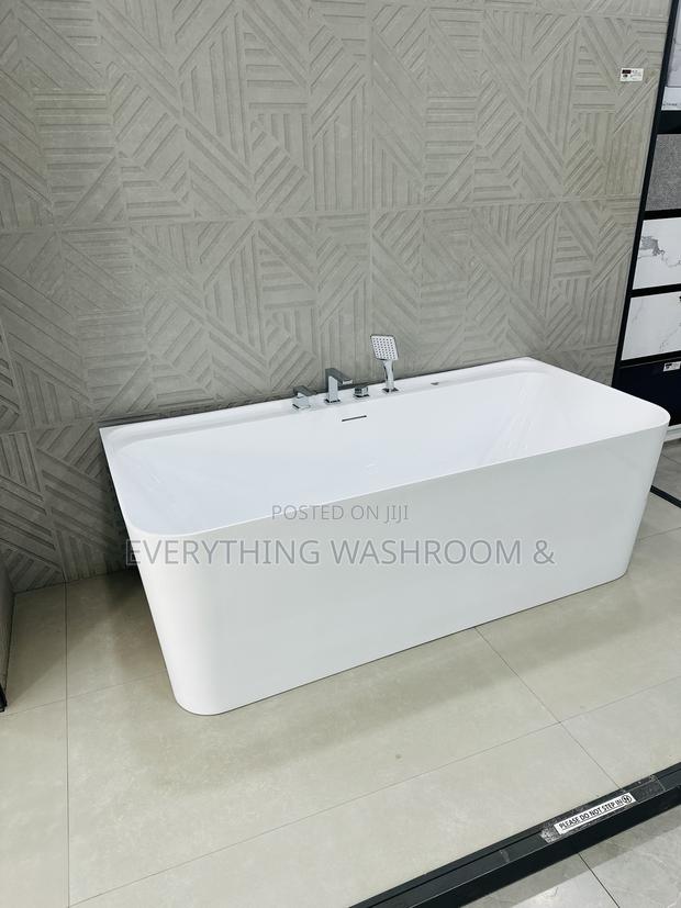 White Bathtub_ceramic Bathtub_straight Bath With Accessories · Photo 6