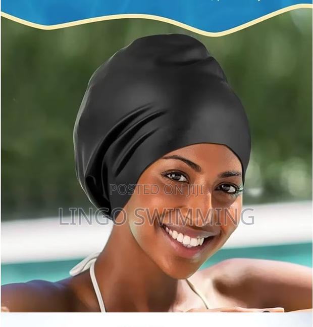 Swimming Cap Extra Large (Xl Black Pink) 100% Waterproof · Photo 2
