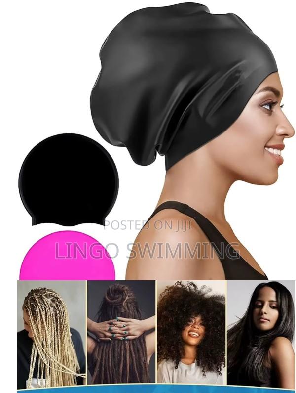 Swimming Cap Extra Large (Xl Black Pink) 100% Waterproof · Photo 3