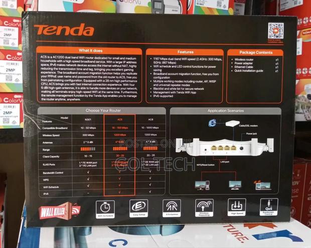 Tenda Ac5 Smart Dual-Band Wifi Router Ac1200 Uhd Streaming · Photo 3