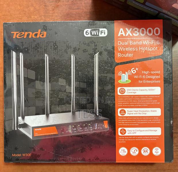 Tenda Gigabit Wi-Fi6 Dual Bandrouter Wireless Hotspot W30e · Photo 1