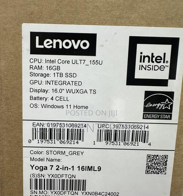 New Laptop Lenovo Yoga 7i 16GB Intel Core Ultra 7 SSD 1T · Photo 1
