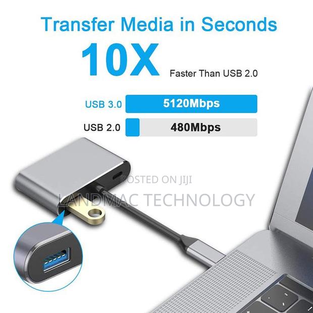 Type -C Hdmi Vga Converter Usb 3.0 Adapter- 87w - Grey · Photo 3