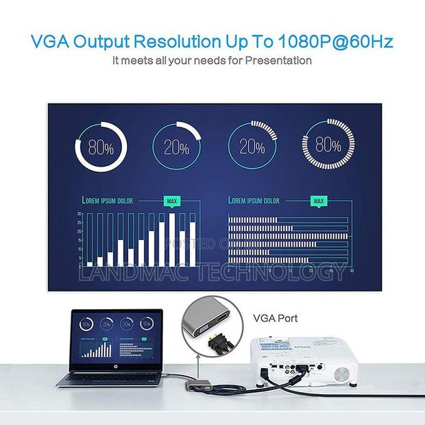 Type -C Hdmi Vga Converter Usb 3.0 Adapter- 87w - Grey · Photo 4