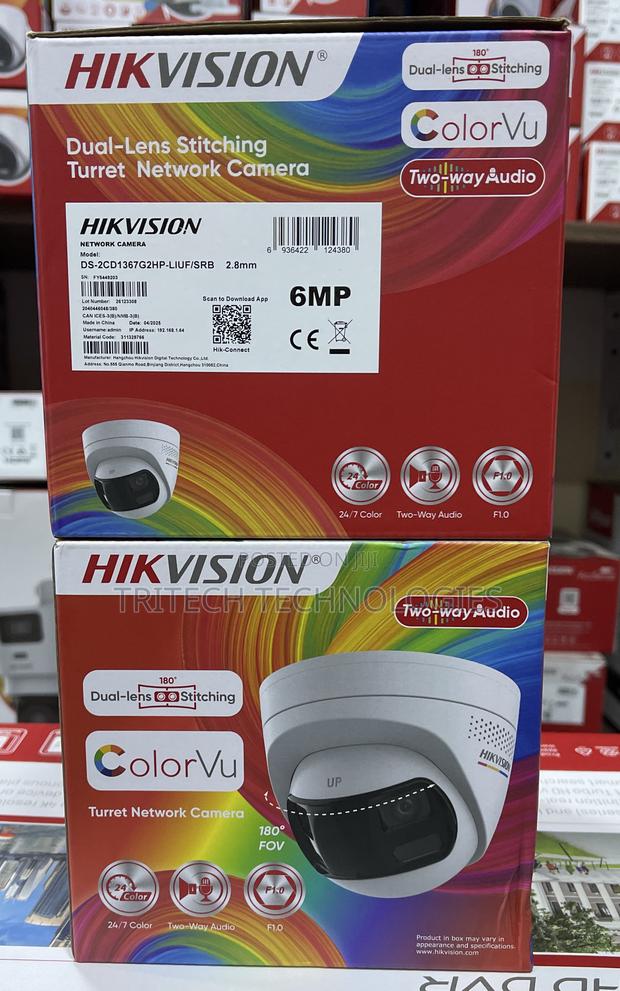 Hikvision 6mp Dual Lens Stitched Wide Angle Colorvu Ip Cam · Photo 2