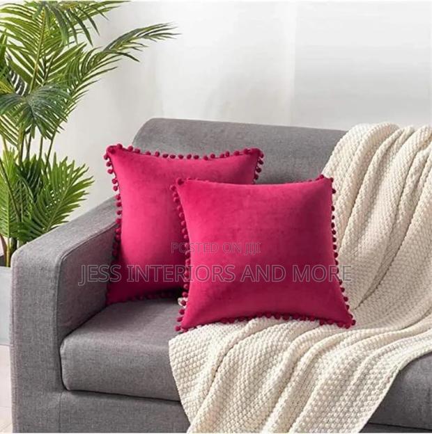 Decorative 2 Pieces Throw Pillow (Fuchsia) · Photo 1