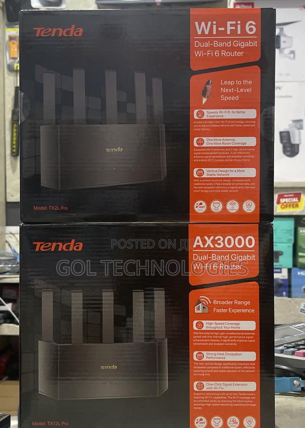 Tenda Ax3000 Dual Band Gigabit Wi-fi 6 Router Tx12l Pro · Photo 1
