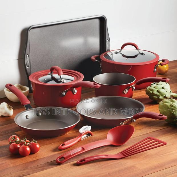 Rachael Ray 11 Pc Aluminum Nonstick Cookware Set, Red · Photo 2