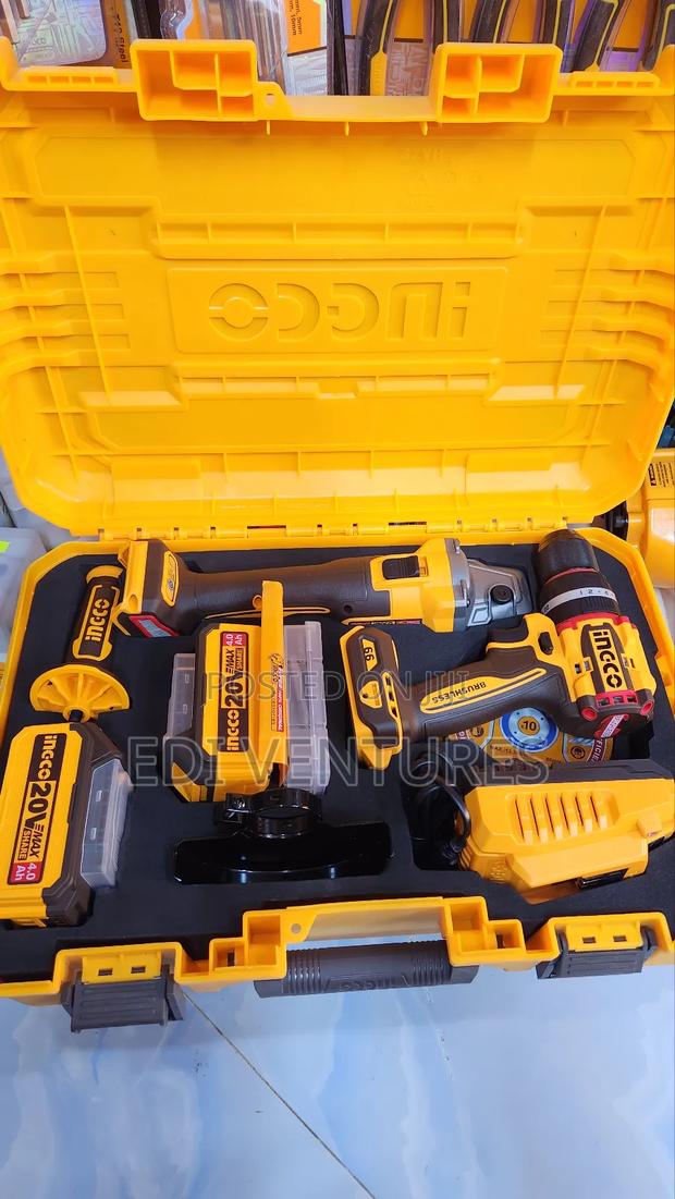 Ingco Cordless 2 Pieces Combo Set (Angle Grinder Drill) · Photo 1