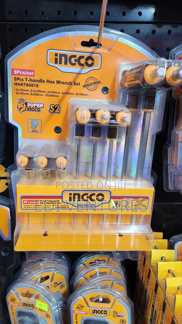 Ingco 8 PCS T Handle Hex Wench Set. Comfortable Grip · Photo 1