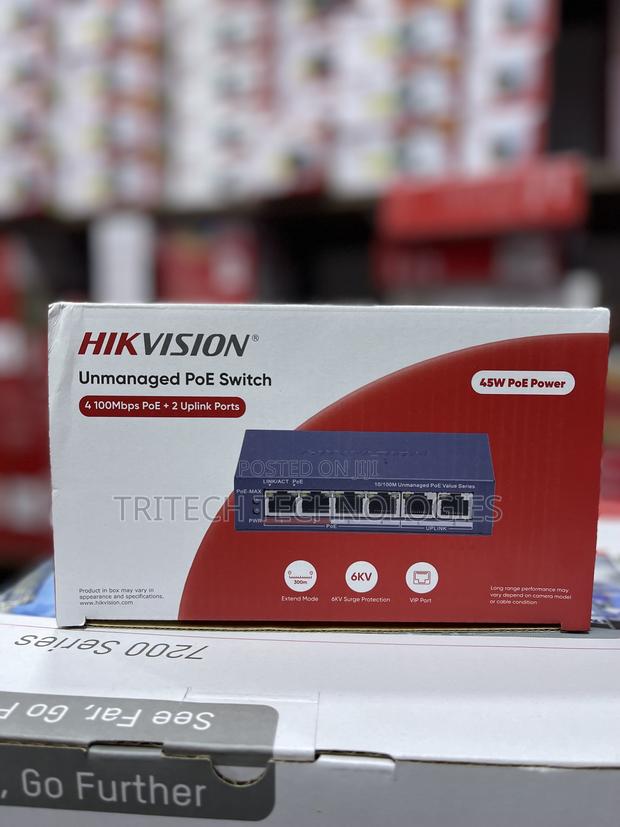 Hikvision 4port Unmanaged Poe With 2 Uplink Ds-3e0106p-E/M · Photo 1