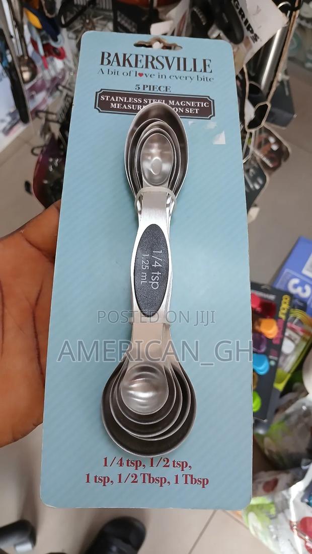 Stainless Steel Magnetic Measuring Spoon Set · Photo 1