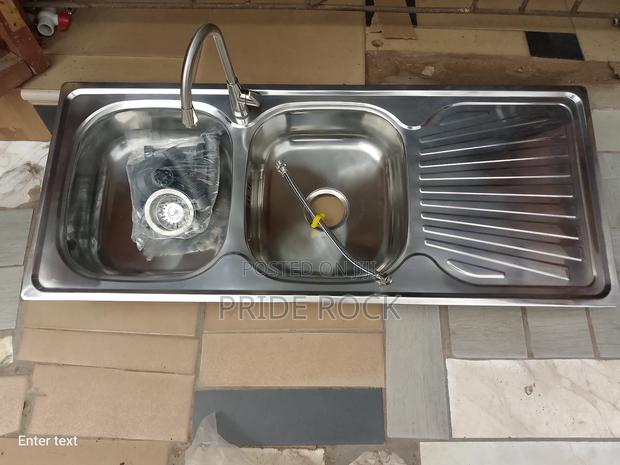 Kitchen Sink Double With Tap and Waste Set, Cabinet · Photo 2