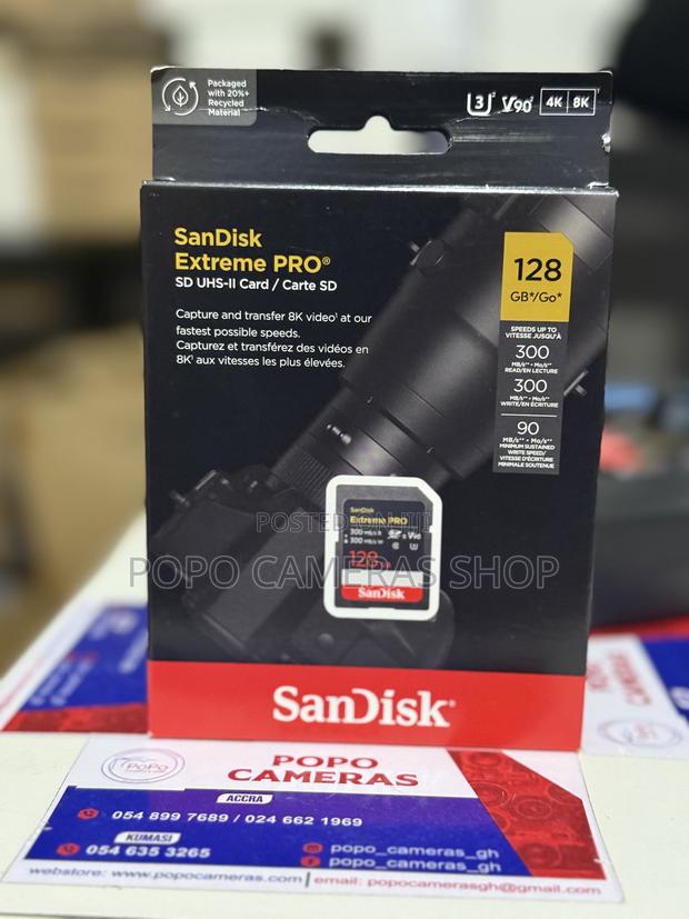128gb Sandisk Extreme Pro V90; 300mb/S · Photo 1