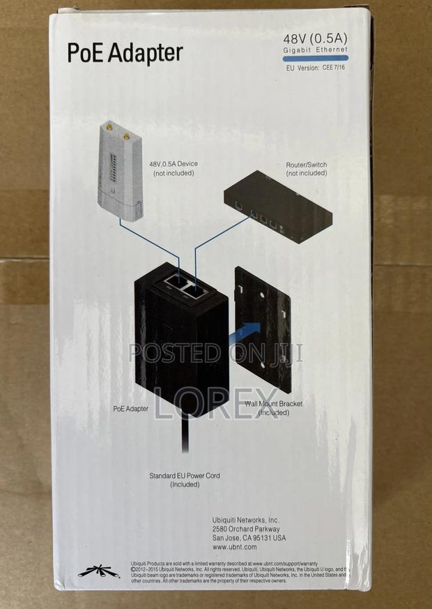 Ubiquiti Poe Adapter 48v Poe-48-24w-G+Gigabit Lan Port · Photo 2