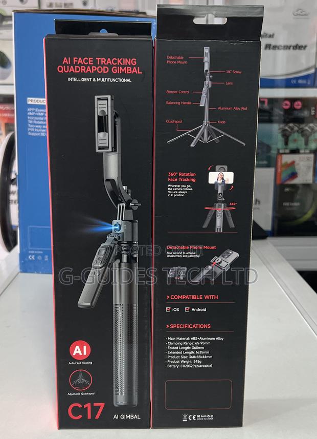 C17 Selfie Stick Ai Face Tracking Quadrapod Gimbal · Photo 1