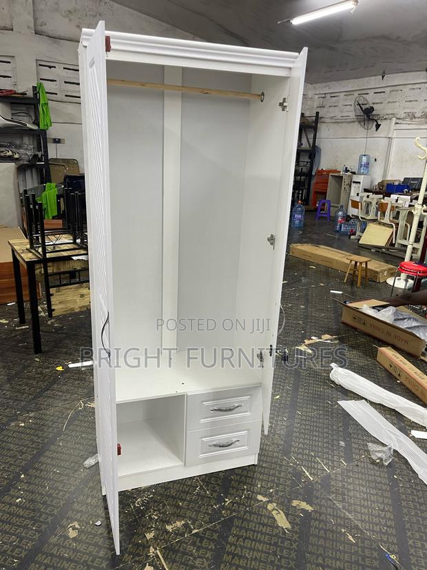 Imported Wooden 2 Doors Wardrobe With Mirror and Drawers · Photo 2