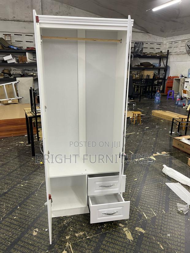Imported Wooden 2 Doors Wardrobe With Mirror and Drawers · Photo 4