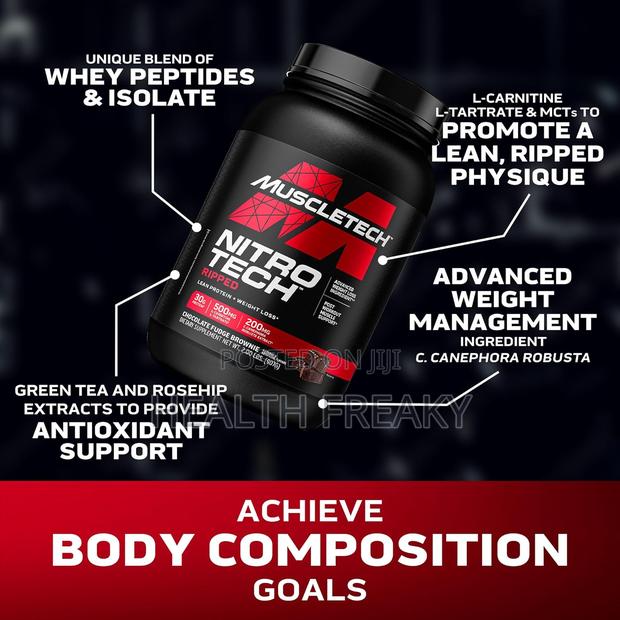 Whey Protein Nitrotech Ripped Weight Loss Lean Muscle Growth · Photo 3
