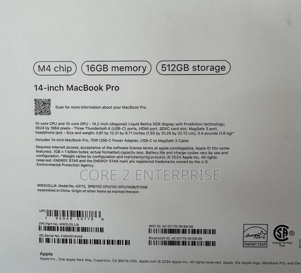 New Laptop Apple MacBook Pro 2024 M4 14-inch 16GB Apple M4 SSD 512GB · Photo 2
