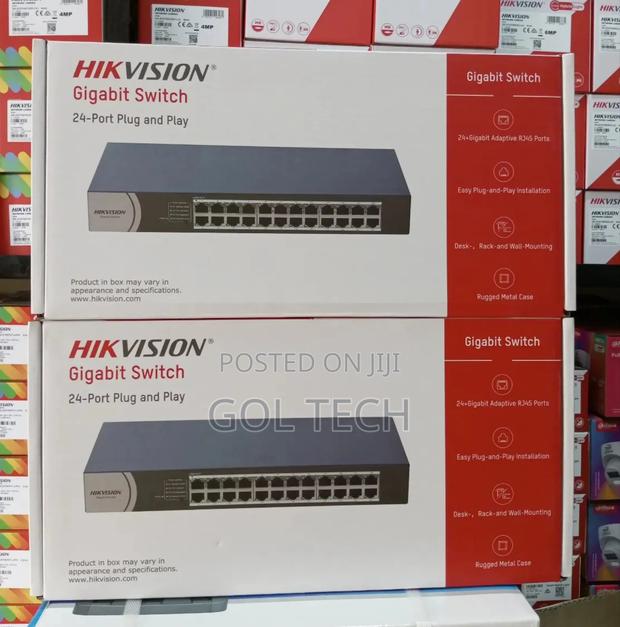 Hikvision Gigabit Switch 24port Plug and Play Rack Mount · Photo 1