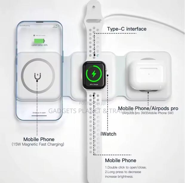 Foldable Super Fast Wireless 3in1 Charger for Apple Products · Photo 4
