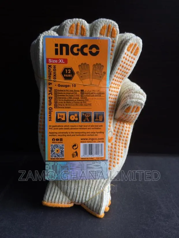 Knitted & Pvc Dots Gloves - Hgvk05 · Photo 1