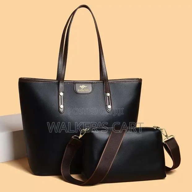 2-Piece Leather Shoulder Tote Set · Photo 1