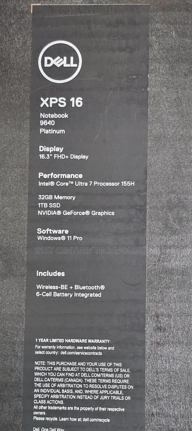 New Laptop Dell XPS 16 9640 32GB Intel Core Ultra 7 SSD 1T · Photo 1
