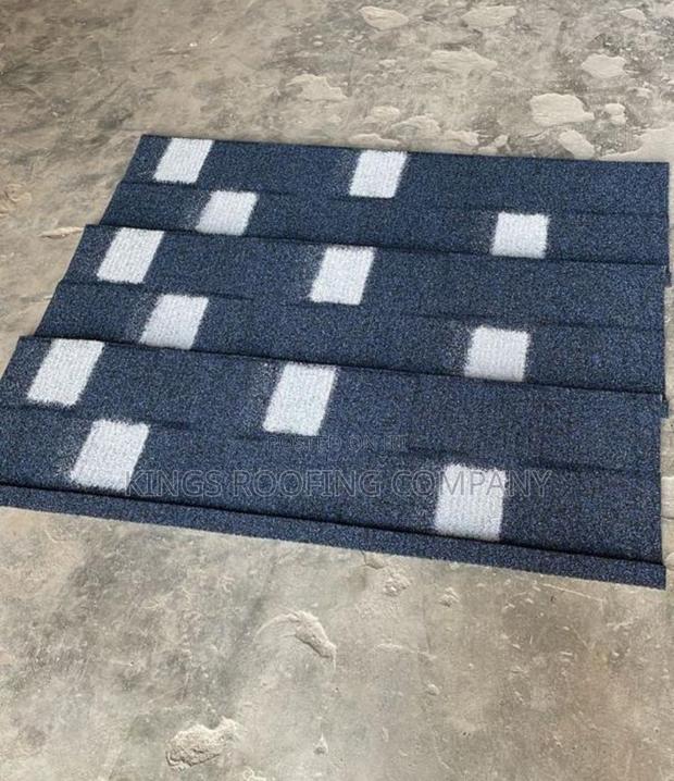 Rich Blue Black and White Shingle Tiles · Photo 1