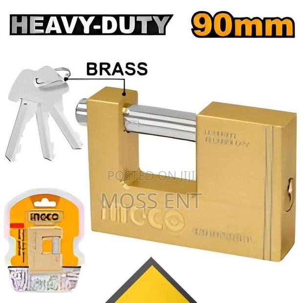 Heavy Duty Brass Block Padlock 90mm - Dbbpl0902 · Photo 1