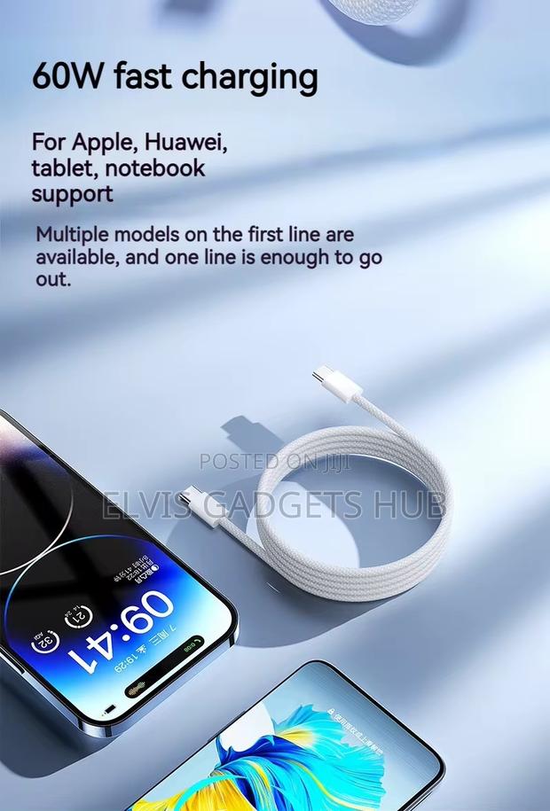 60w iPhone 15/16 Type C to C Nylon Braided Cable · Photo 4