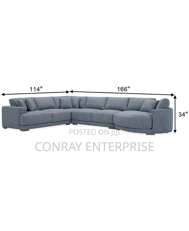 Vasher 166” 4-Pc Fabric Sectional Sofa With Cuddler. · Photo 6