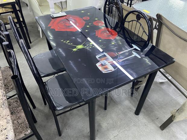 Dining Table 4 Seater Chairs (Red Flower) · Photo 1