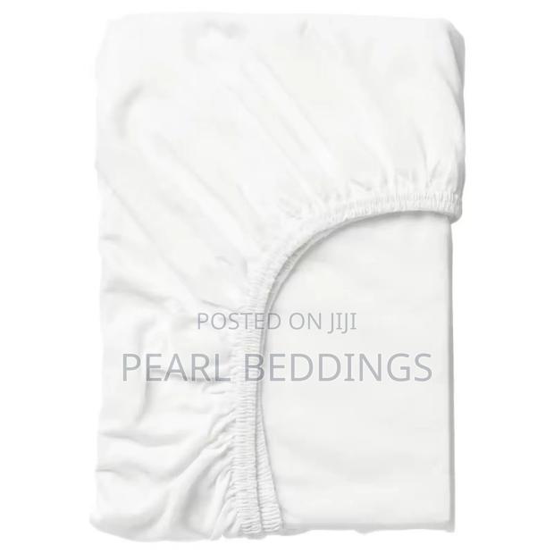 Premium Quality Cotton Fitted White Bedsheet Set Available · Photo 8