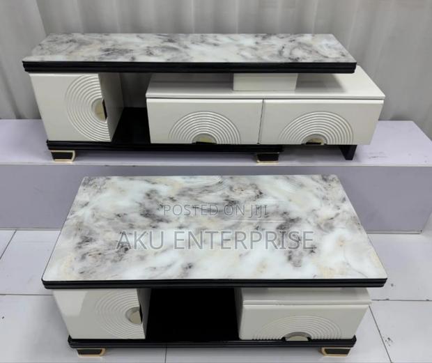 Extendable Tv Stand and Centre Table White, Brown, Black · Photo 2