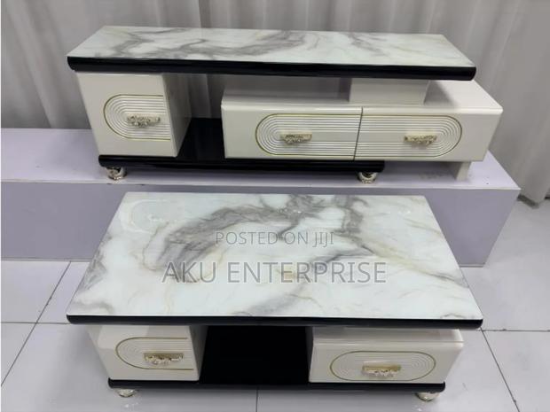 Extendable Tv Stand and Centre Table White, Brown, Black · Photo 3