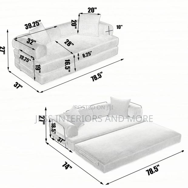 Convertible Sofa Bed (Grey) · Photo 3