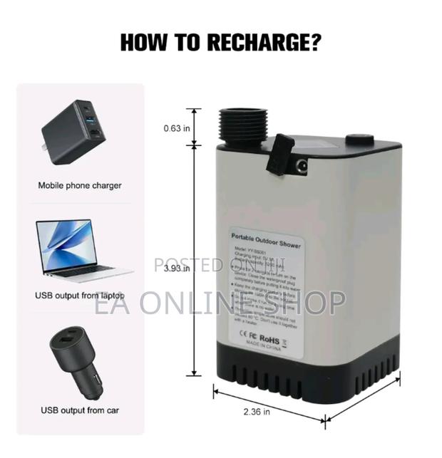 Potable Rechargeable Shower for Bathing, Car Washing Etc · Photo 3
