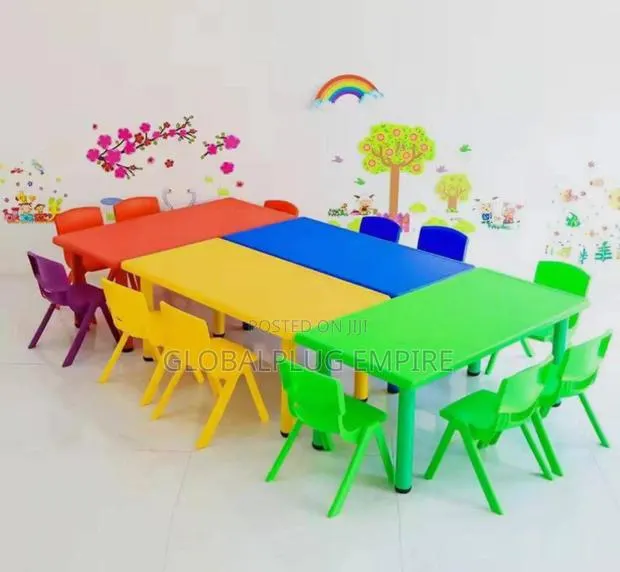 Kids’ Round Learning Table With Chairs Fun Comfortable Study Time · Photo 3