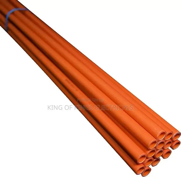 Heavy-Duty Focus Orange PVC Conduit Pipe–Electrical Wiring Protection · Photo 1